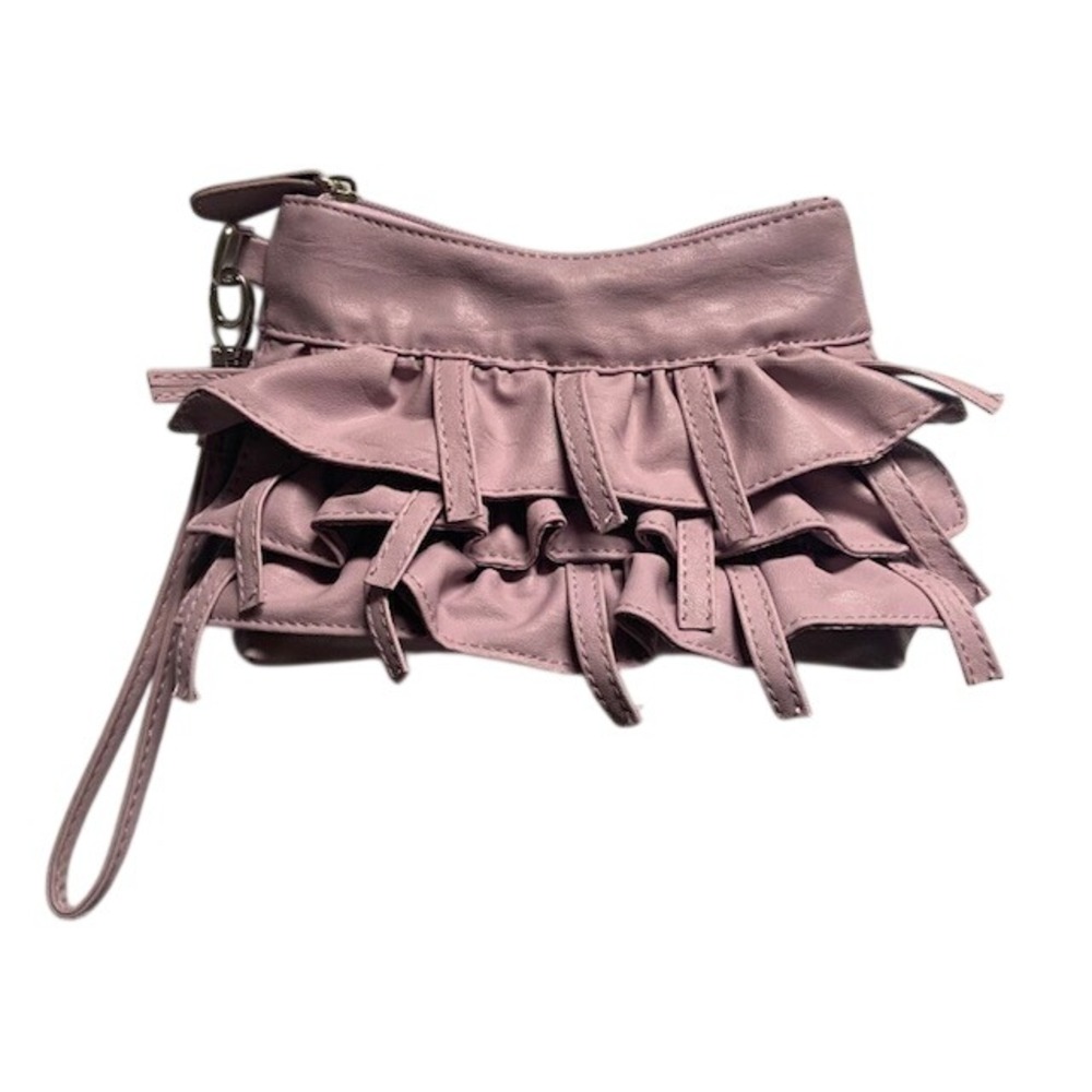 NY&C Ruffle Mini Purse Wristlet Y2K Fairycore Coquette Small Handbag Purple